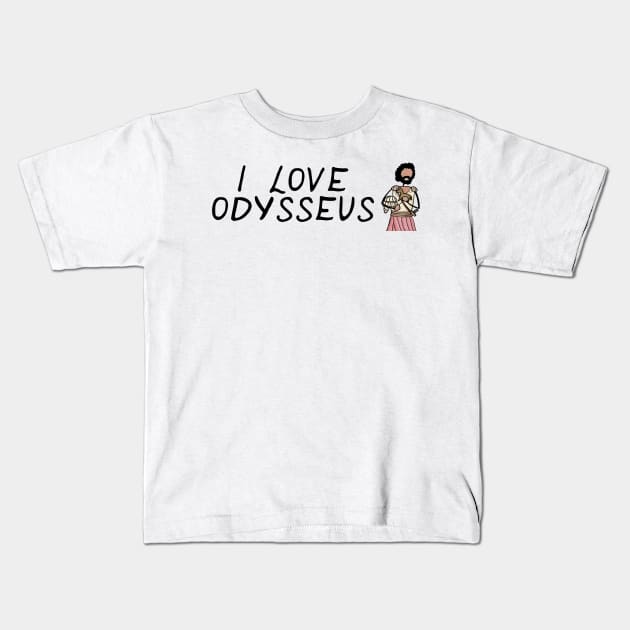 Greek Myth Comix - I LOVE Odysseus Kids T-Shirt by GreekMythComix